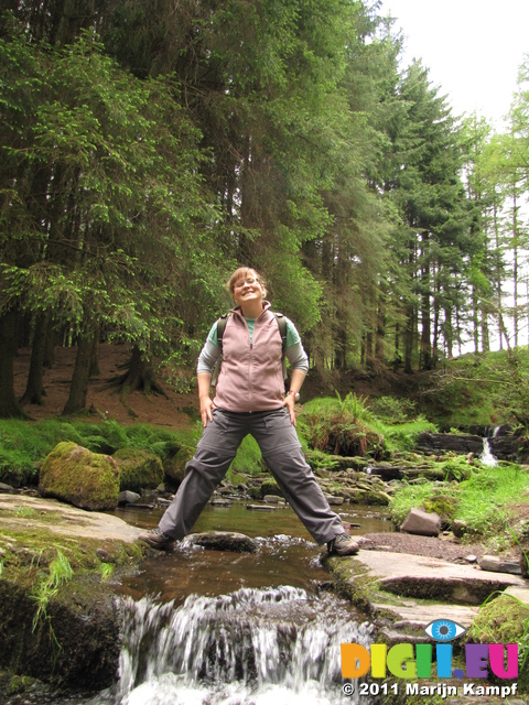 SX18226 Jenni stradling stream in Blaen y glyn